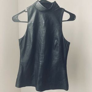 DKNY GENUINE BLACK LEATHER TOP